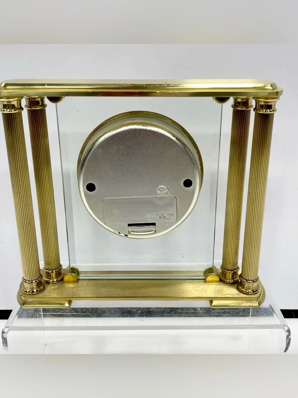 Howard Miller Gold Glass Desk Clock - Roman Numerals